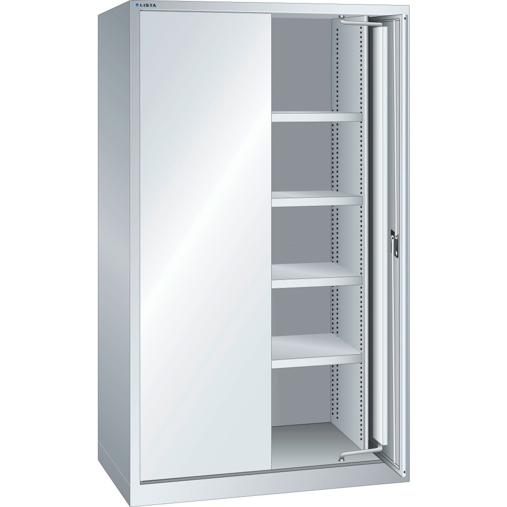 Armoire à charge lourde LISTA 54x27E, (lxPxH) 1 146x690x1 950 mm, portes rétractables, gris clair, CODE Lock