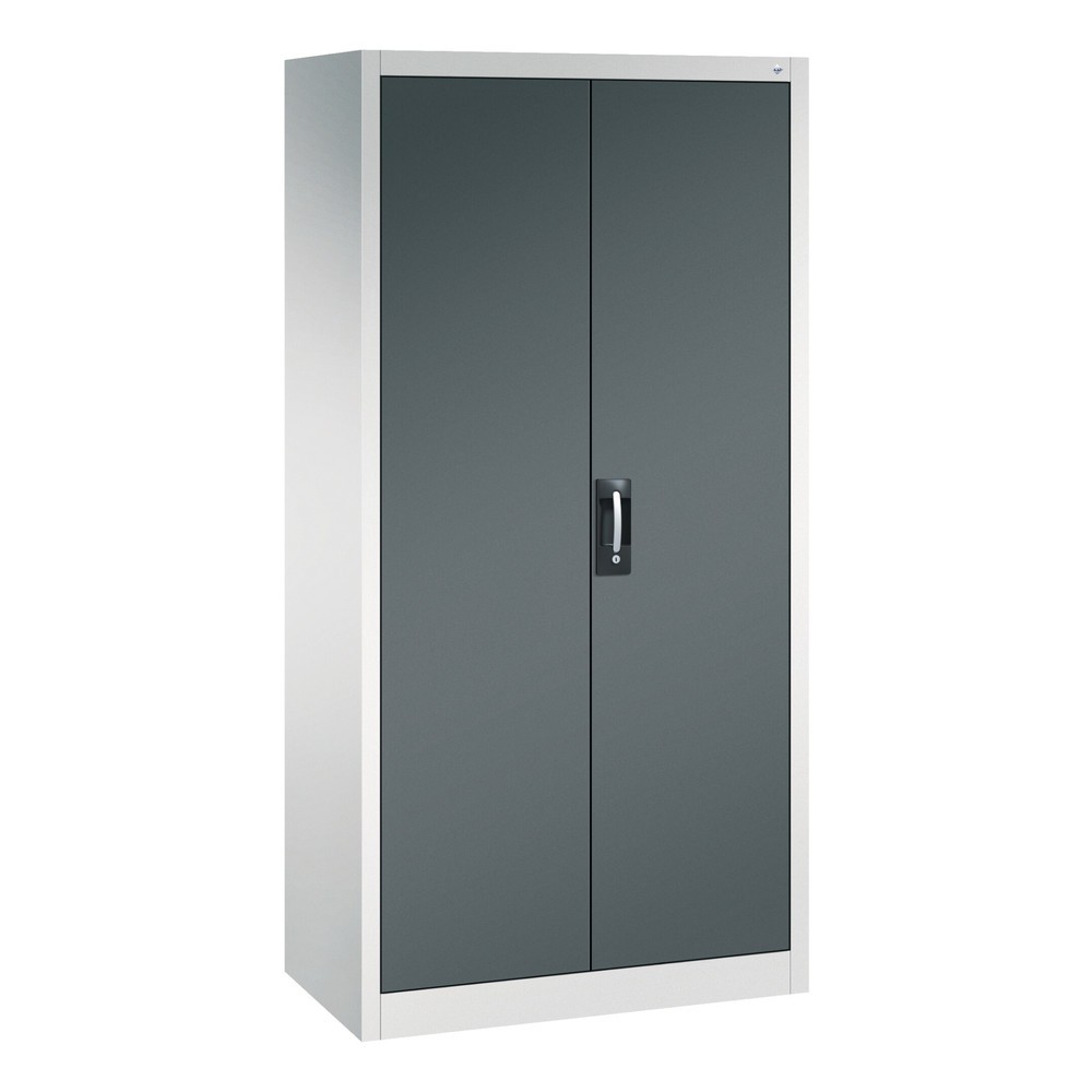 Armoire à outils C+P, tiroirs 16 x 86 mm, 4 tablettes + compartiment pour objets de valeur, largeur 930 mm, gris clair, gris anthracite