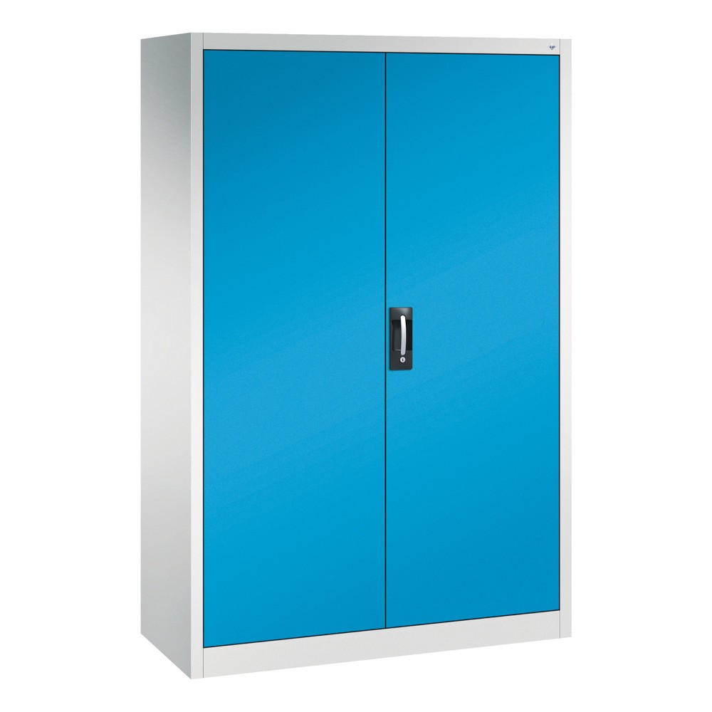 Armoire à outils C+P, tiroirs 4 x 86 + 2 x 174 mm, 6 tablettes, largeur 1 200 mm, gris clair, bleu clair