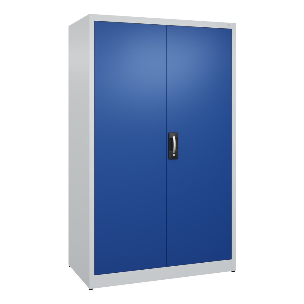 Armoire à portes battantes C+P, 5 niveaux, H x l x P 1950 x 1 200 x 600 mm, gris clair, bleu gentiane