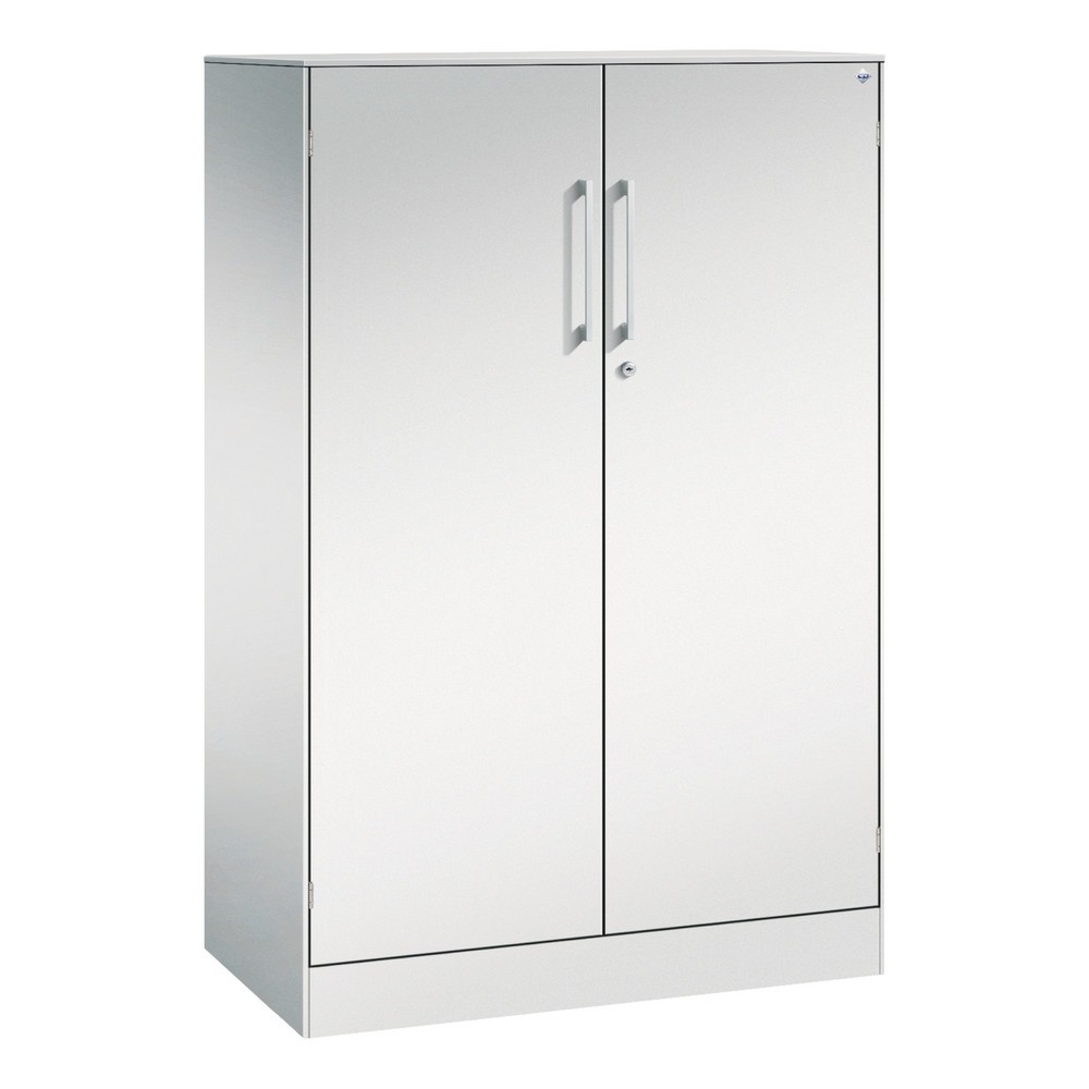 Armoire à portes battantes C+P Asisto, 3 hauteurs de classeur, largeur 800 mm, gris clair, gris clair