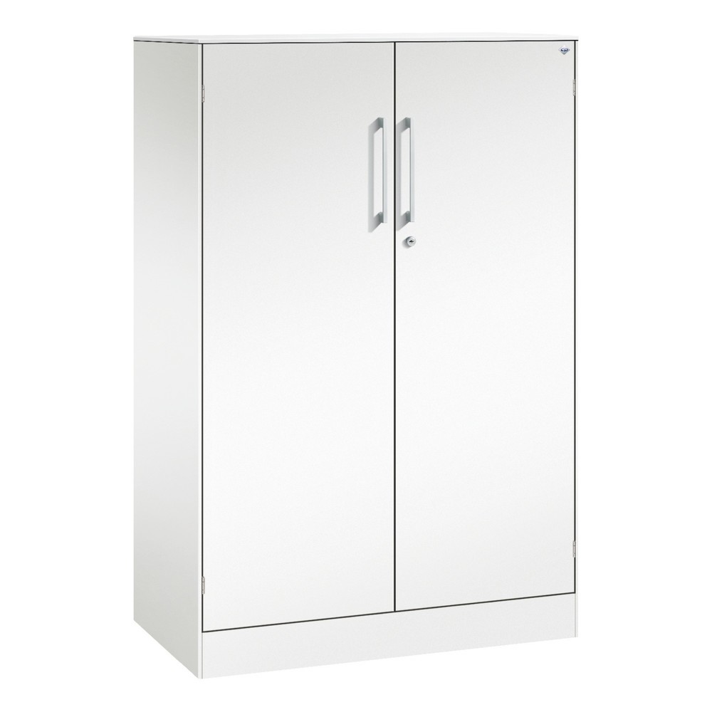 Armoire à portes battantes C+P Asisto, 3 hauteurs de classeur, largeur 800 mm, blanc signalisation, blanc signalisation