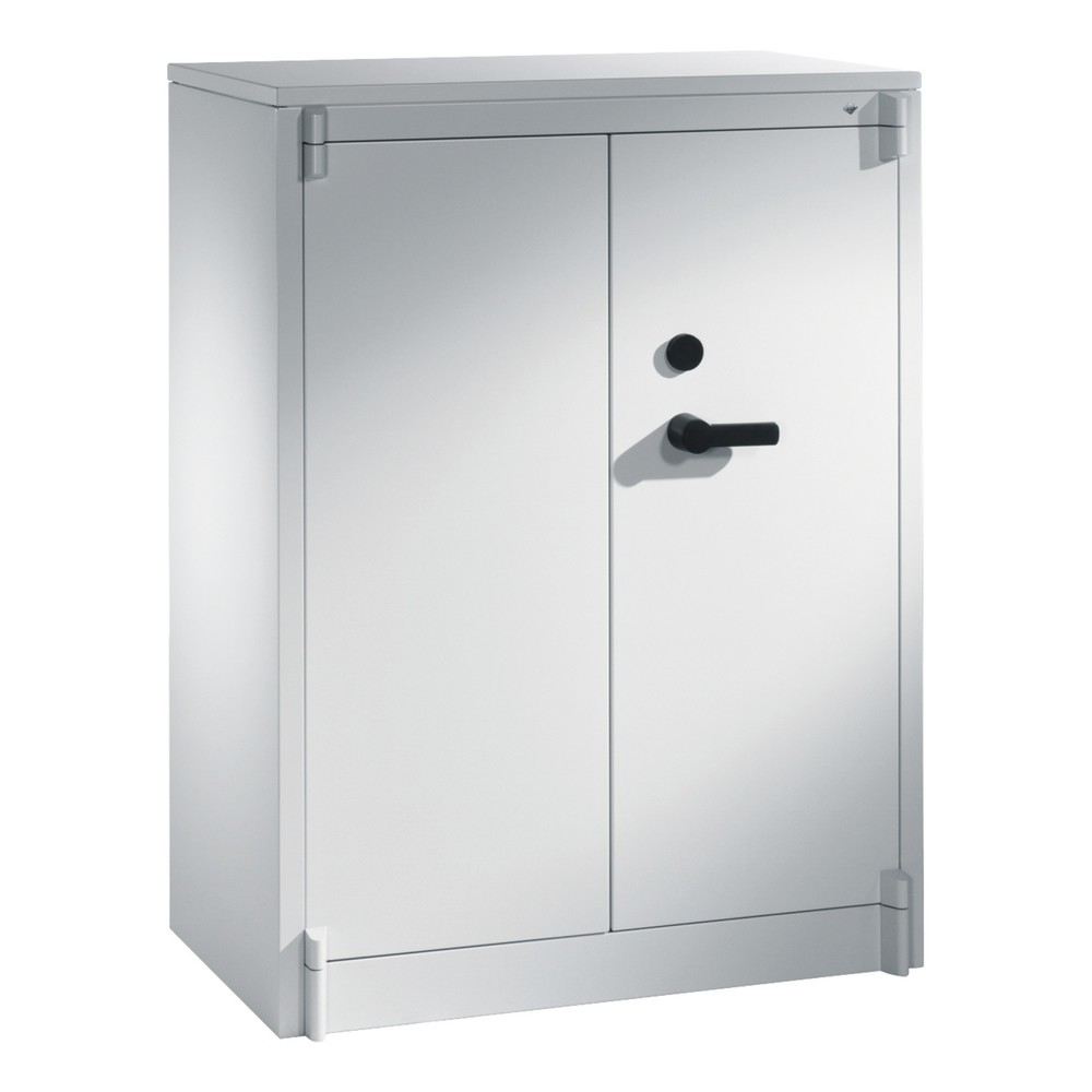 Armoire à portes battantes de sécurité C+P, 3 niveaux, H x l x P 1 226 x 930 x 500 mm, gris clair/gris clair, Gris clair