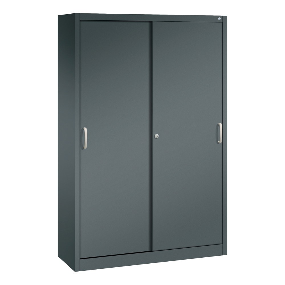 Armoire à portes coulissantes, H x l x P 1 950 x 1 200 x 400 mm, gris anthracite, gris anthracite