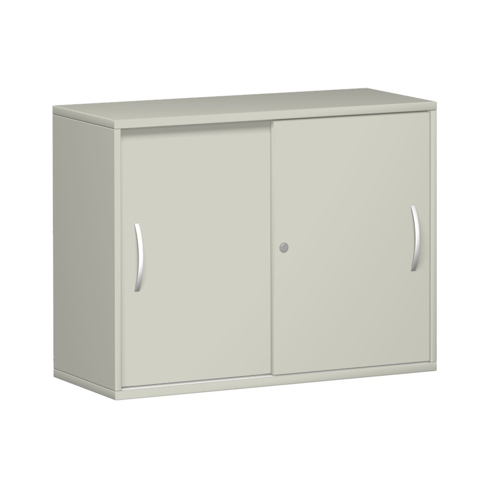 Armoire à portes coulissantes Profi, 2 hauteurs de classeur, largeur 1 000 mm, gris clair