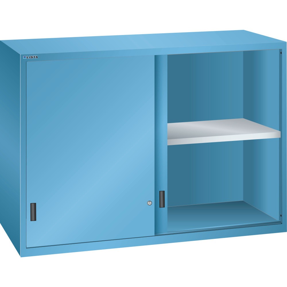 Armoire à poser LISTA à portes coulissantes 78x36E, (lxPxH) 1 431x725x1 000 mm, bleu clair