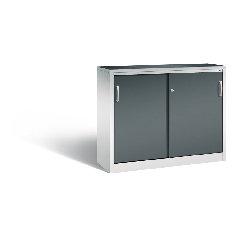 Armoire d’appoint d’atelier C+P avec 1 tablette, H x l x P 1 000 x 1 200 x 400 mm, gris clair, gris anthracite