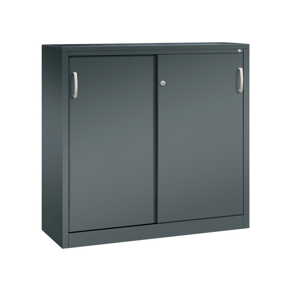 Armoire d’appoint d’atelier C+P avec 2 tablettes, H x l x P 1 200 x 1 200 x 400 mm, gris anthracite, gris anthracite