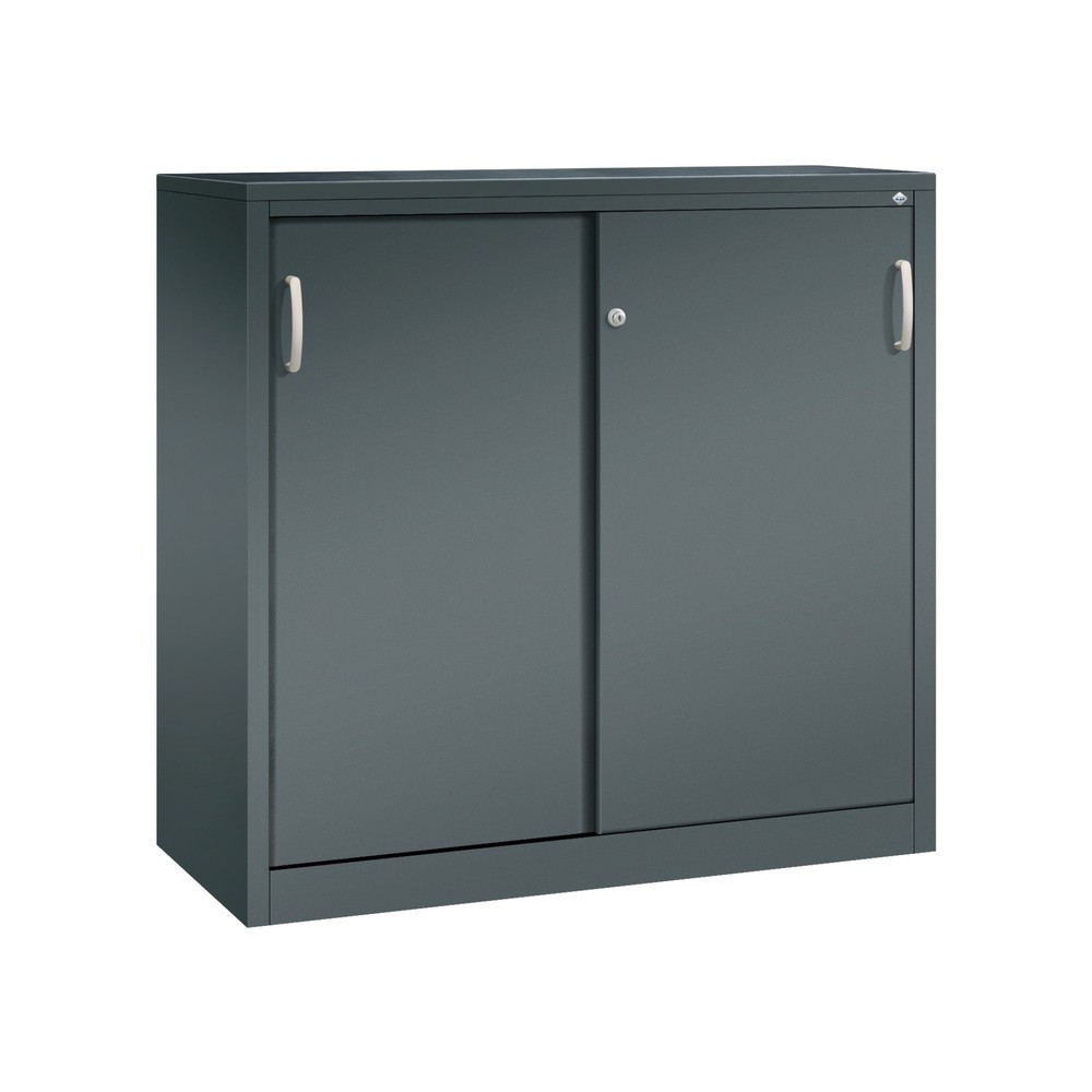 Armoire d’appoint d’atelier C+P avec 2 tablettes, H x l x P 1 200 x 1 200 x 500 mm, gris anthracite, gris anthracite