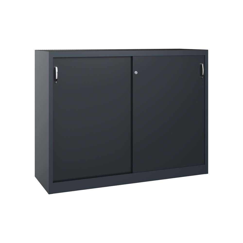 Armoire d’appoint d’atelier C+P avec 4 tablettes, H x l x P 1 200 x 1 600 x 500 mm, cloison de séparation, gris anthracite, gris noir