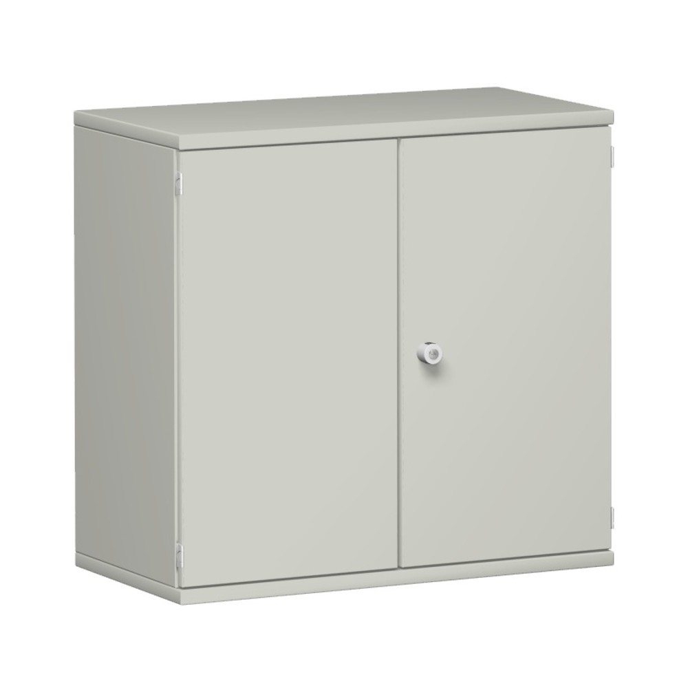 Armoire de bureau Profi, 2 hauteurs de classeur, largeur 800 mm, porte battante, gris clair