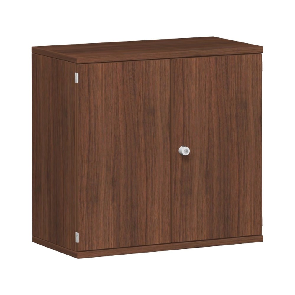 Armoire de bureau Profi, 2 hauteurs de classeurs, largeur 800 mm, porte battante, noyer