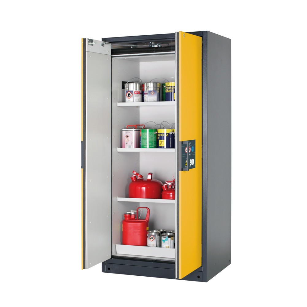 Armoire de sécurité asecos® Q-PEGASUS/Type 90, 3 tablettes, HxlxP 1 953 x 893 x 615 mm, jaune or