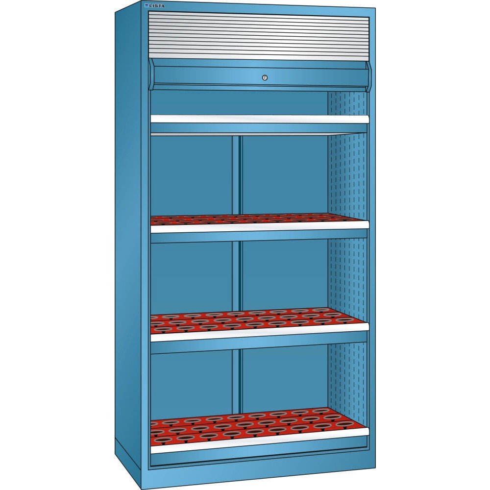 Armoire LISTA NC 54x27E, (lxPxH) 1 038x691x1 950 mm, HSK 63 A+C+E/80 B+D+F, 108 supports, bleu clair