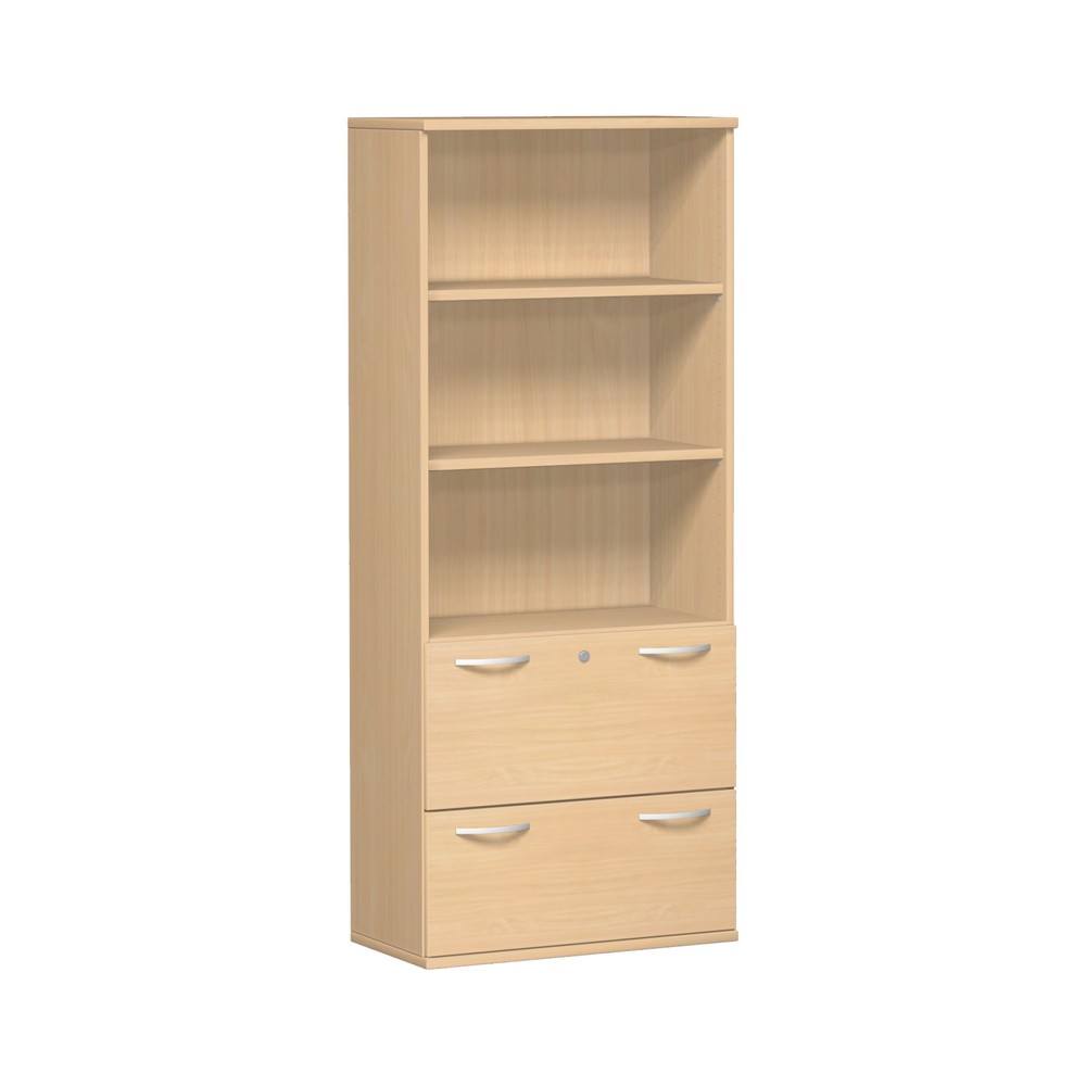 Armoire modulaire Profi avec dossiers suspendus, 5 hauteurs de classeurs, hêtre