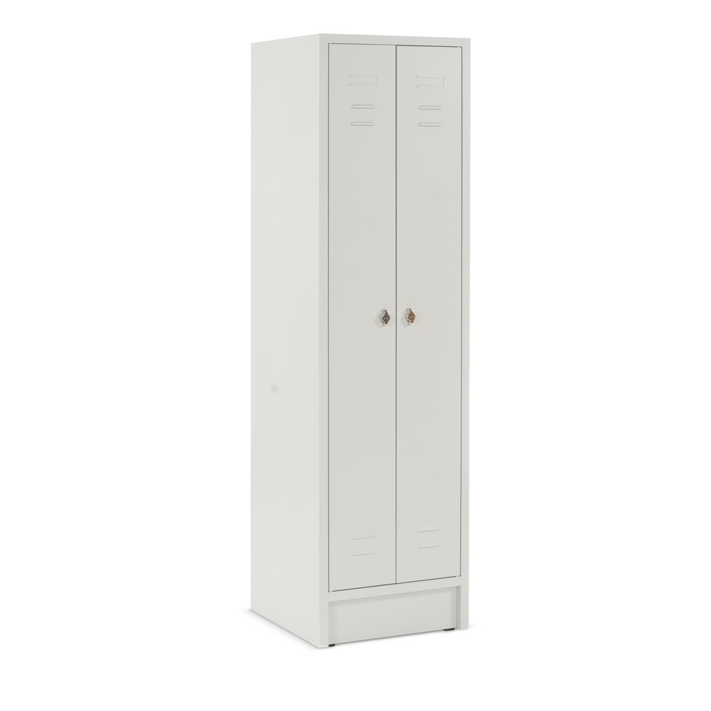 Armoire-penderie avec socle + fermeture à pêne tournant, 2 compartiments pour 2 personnes, HxlxP 1 800 x 600 x 500 mm