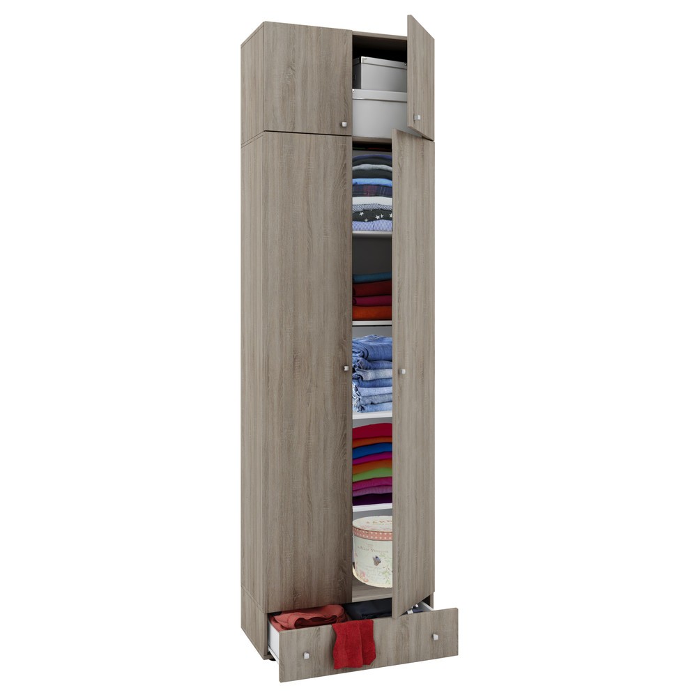 Vandol I Armoire multifonction avec portes, dessus et tiroir Chêne Sonoma