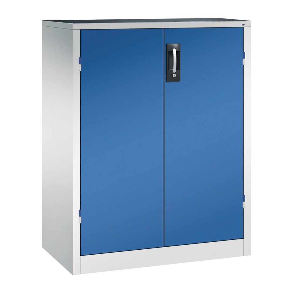 Armoire pour charges lourdes C+P avec 2 tablettes, H x l x P 1 200 x 930 x 500 mm, gris clair, bleu gentiane