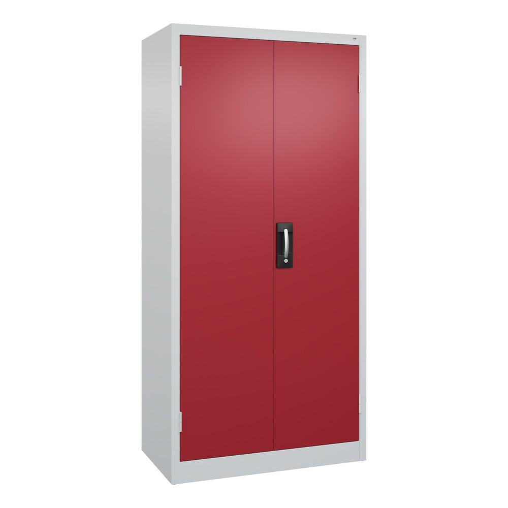 Armoire pour charges lourdes C+P avec 4 tablettes, H x l x P 1 950 x 930 x 500 mm, gris clair, rouge rubis