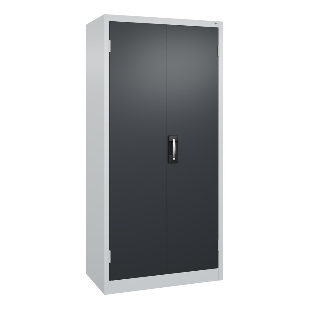 Armoire pour charges lourdes C+P avec 4 tablettes, H x l x P 1 950 x 930 x 500 mm, gris clair, gris noir