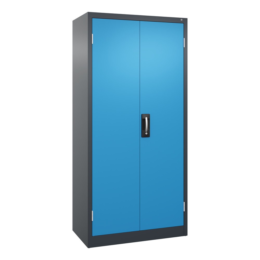 Armoire pour charges lourdes C+P avec 4 tablettes, H x l x P 1 950 x 930 x 500 mm, gris anthracite, bleu clair