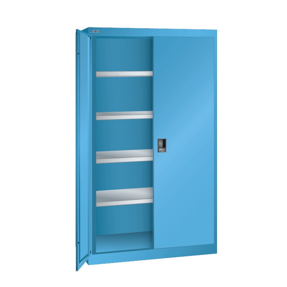 Armoire pour charges lourdes LISTA, 4 tablettes, H x l x P 1 950 x 1 100 x 641 mm, bleu clair