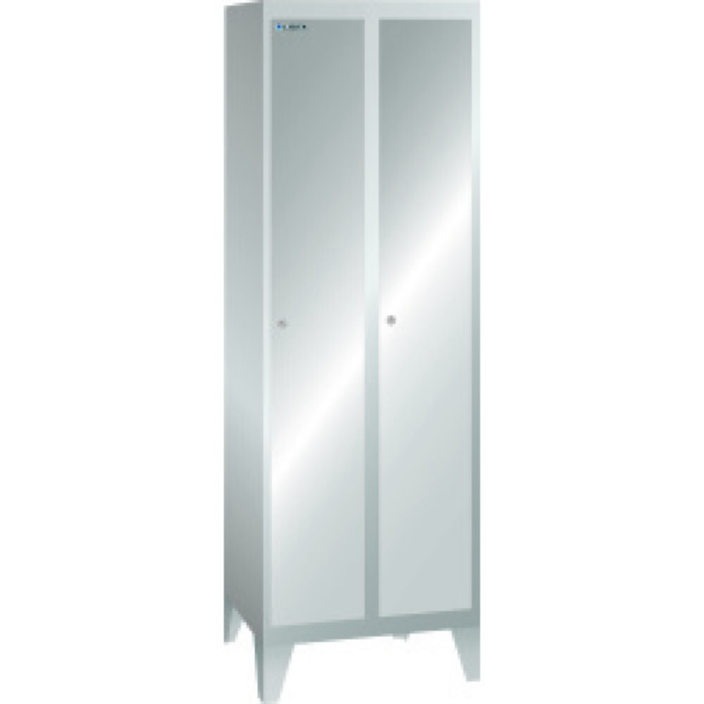 Armoire-vestiaire LISTA avec panneau perforé, (PxH) 500x1 850 mm, avec pieds, 2 compartiments, dispositif de fermeture