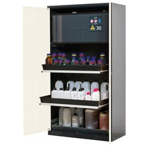 Armoire pour produits chimiques et toxiques avec coffre de sécurité type 30, asecos®, 3 tablettes extractibles