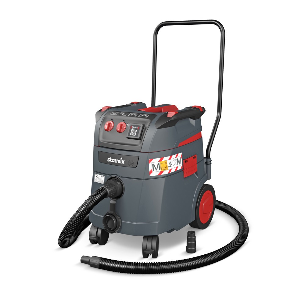 Aspirateur industriel starmix iPulse, classe de poussières M, châssis mobile basculant, 1 600 W, 35 l