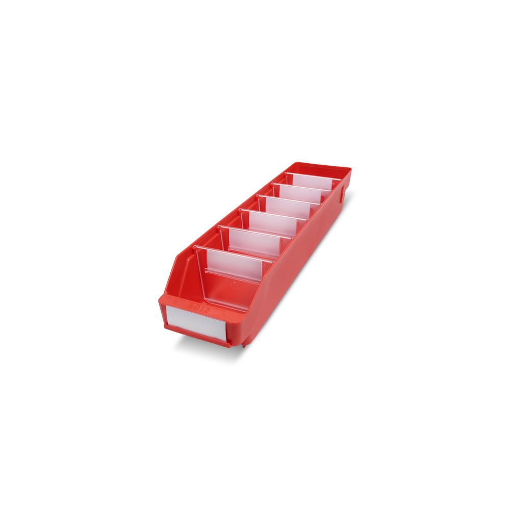 Bacs de rayonnage avec fenêtre de visualisation, l x P 120 x 500 mm, rouge