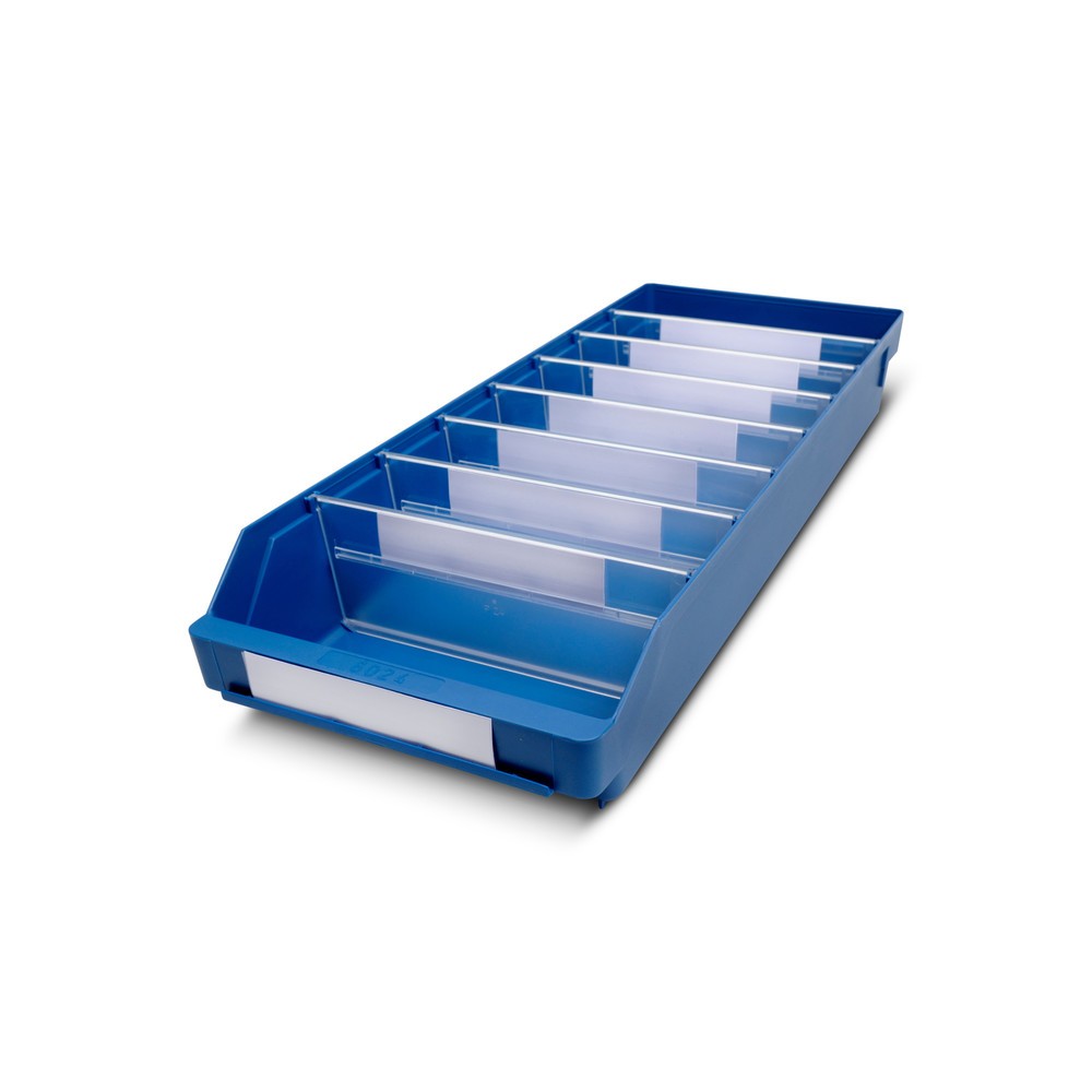 Bacs de rayonnage avec fenêtre de visualisation, l x P 240 x 600 mm, bleu