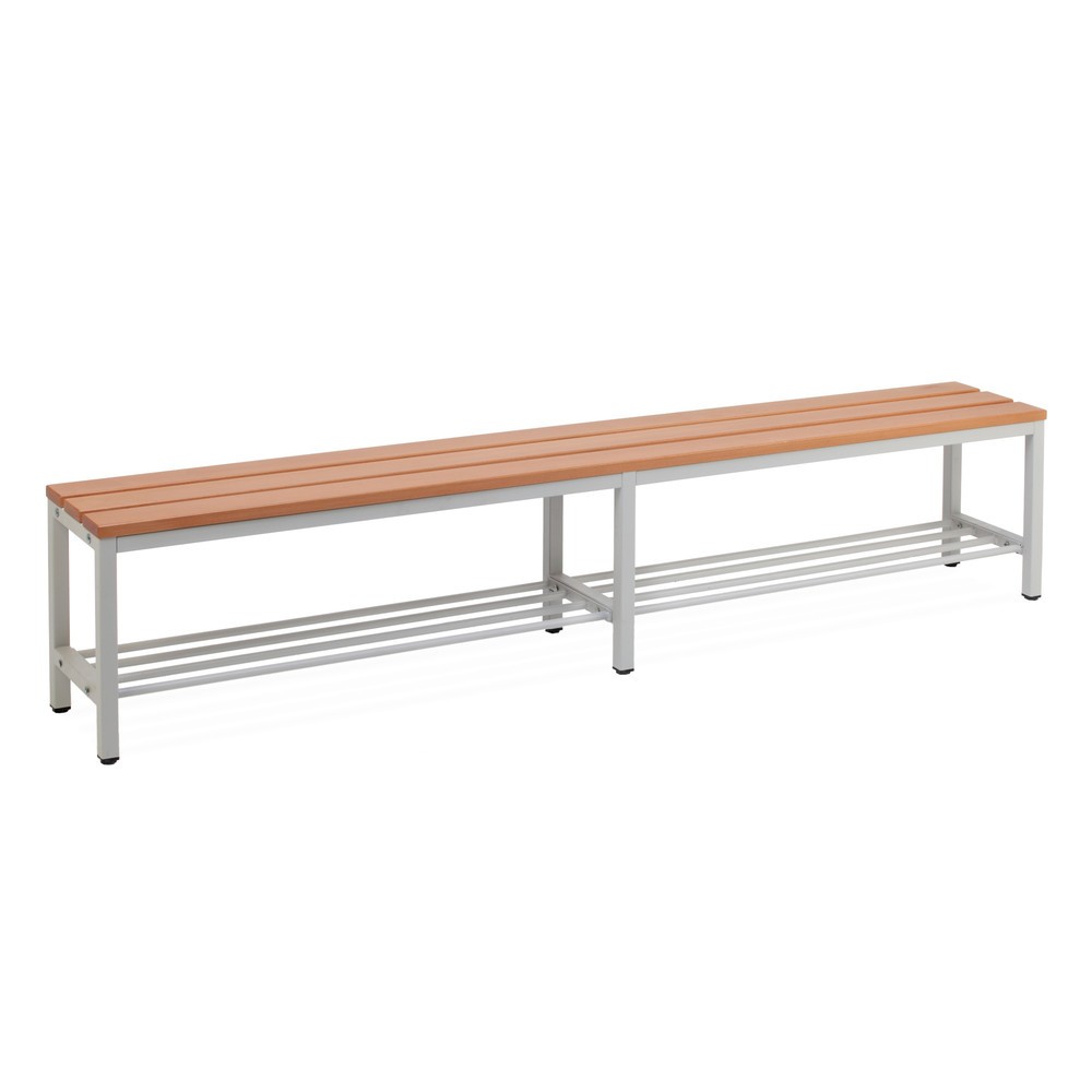 Banc pour vestiaire Steinbock®, longueur 1 500 mm, avec porte-chaussure