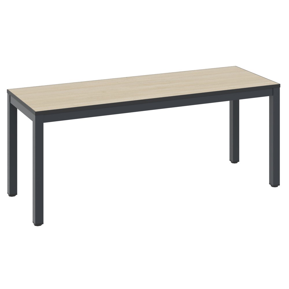 Banc pour vestiaire C+P Basic Plus, longueur 1 000 mm, gris-noir / chêne Sereno