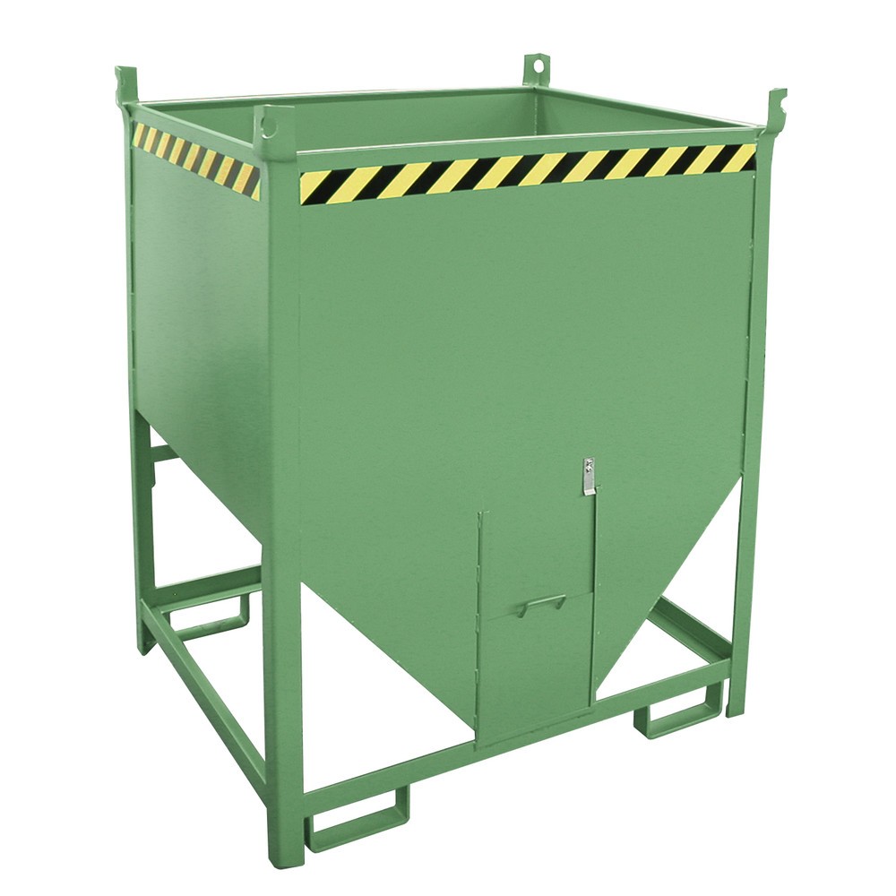 Bauer® Conteneur silo avec fermeture coulissante, peint, volume 1 m³, RAL 6011 vert réséda