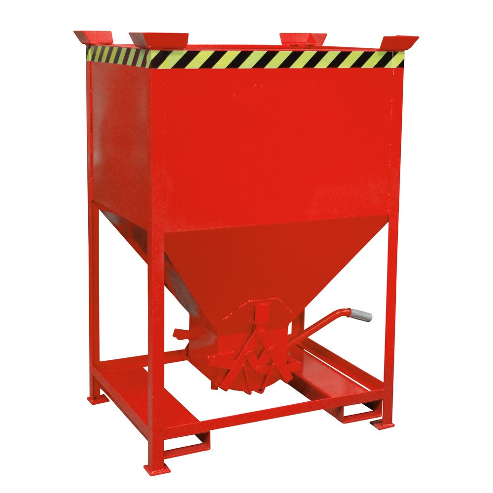 Bauer® Silo avec fermeture en ciseaux + entrées de fourche, peint, volume 0,6 m², RAL 3000 rouge feu