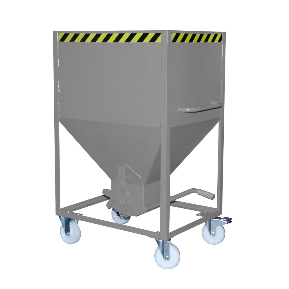 Bauer® Silo avec fermeture en ciseaux + roulettes, peint, volume 0,6 m², RAL 7005 gris souris