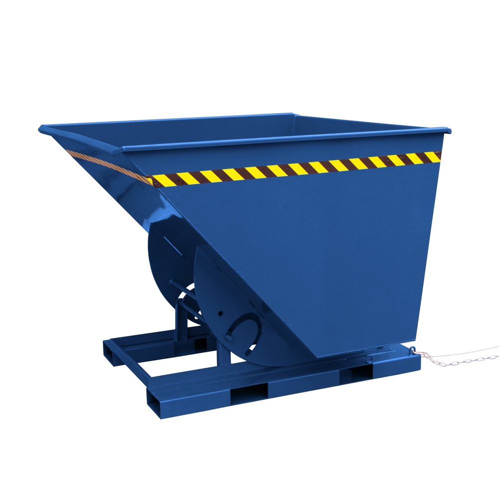 Benne basculante Eichinger® hauteur de construction élevée, basculable transversalement au sens de la marche et dans le sens de la marche, 1 000 kg, 300 litres, bleu gentiane