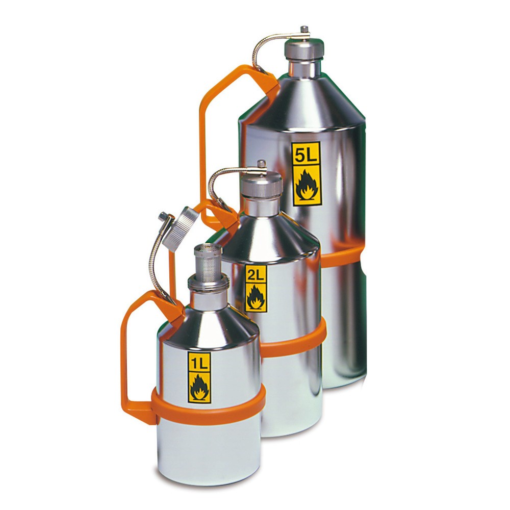 Pot de sécurité en acier inoxydable, avec fermeture coulissante, 1 litre