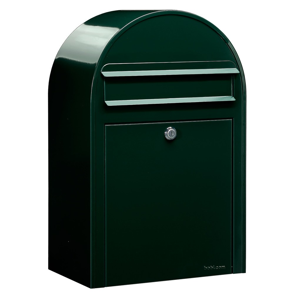 Boîte aux lettres avec ouverture d’insertion Bobi, H x l x L 500 x 320 x 210 mm, acier galvanisé, vert