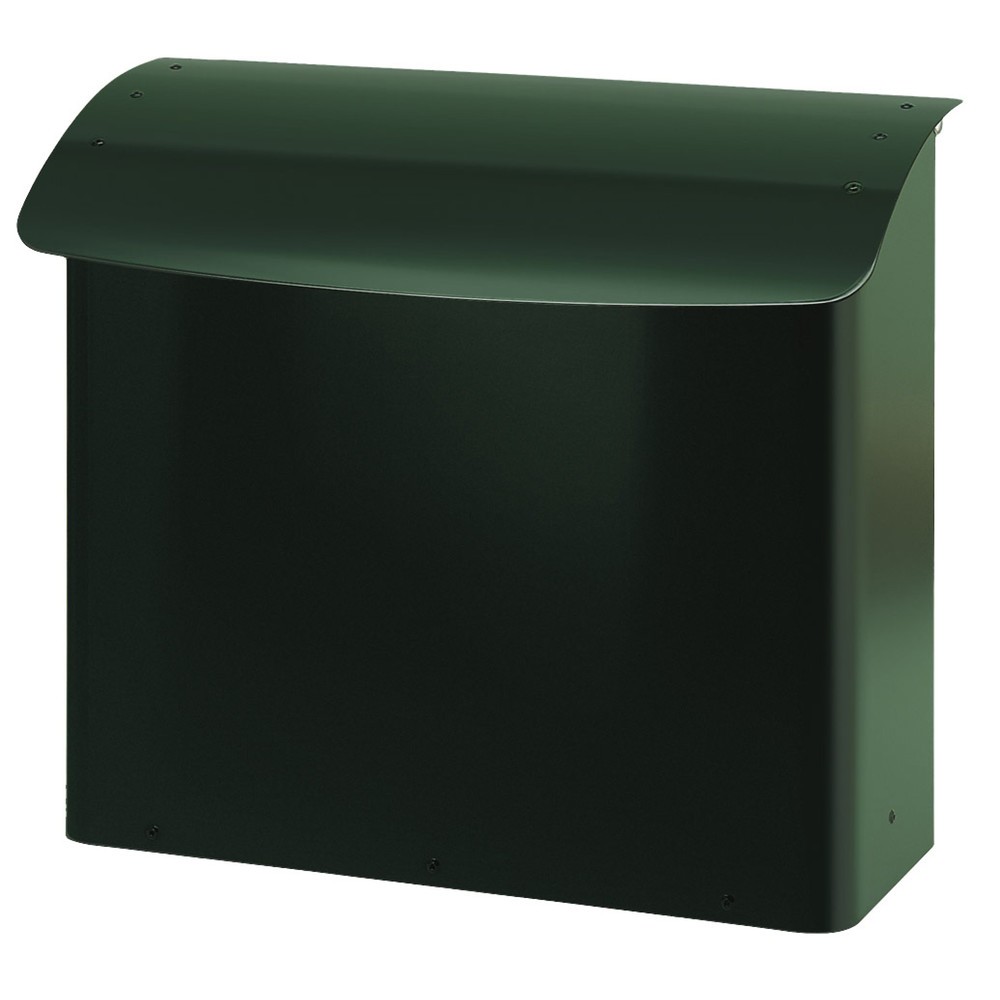 Boîte aux lettres murale, L x l x h 160 x 415 x 420 mm, avec ouverture d’insertion verrouillable, vert