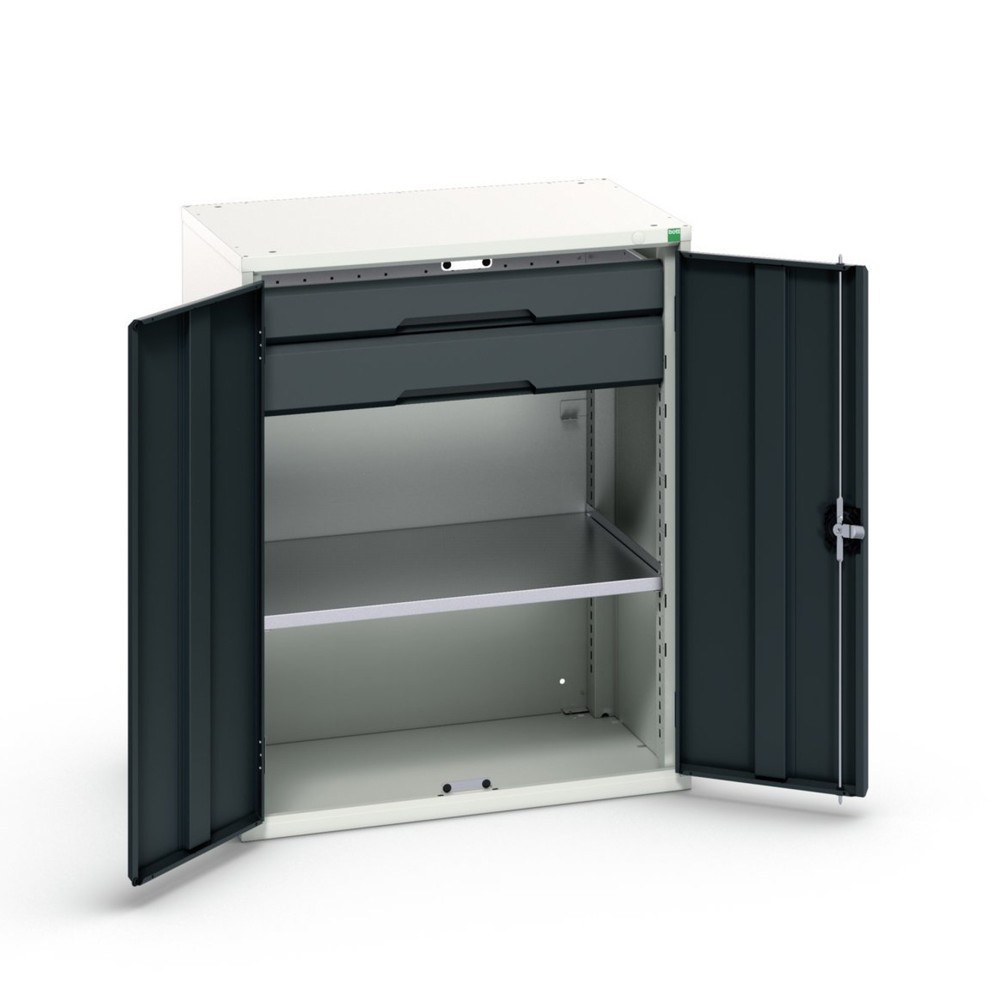 bott Armoire à portes battantes avec tiroirs verso, avec 1 tablette et 2 tiroirs, lxPxH : 800 x 550 x 1 000 mm