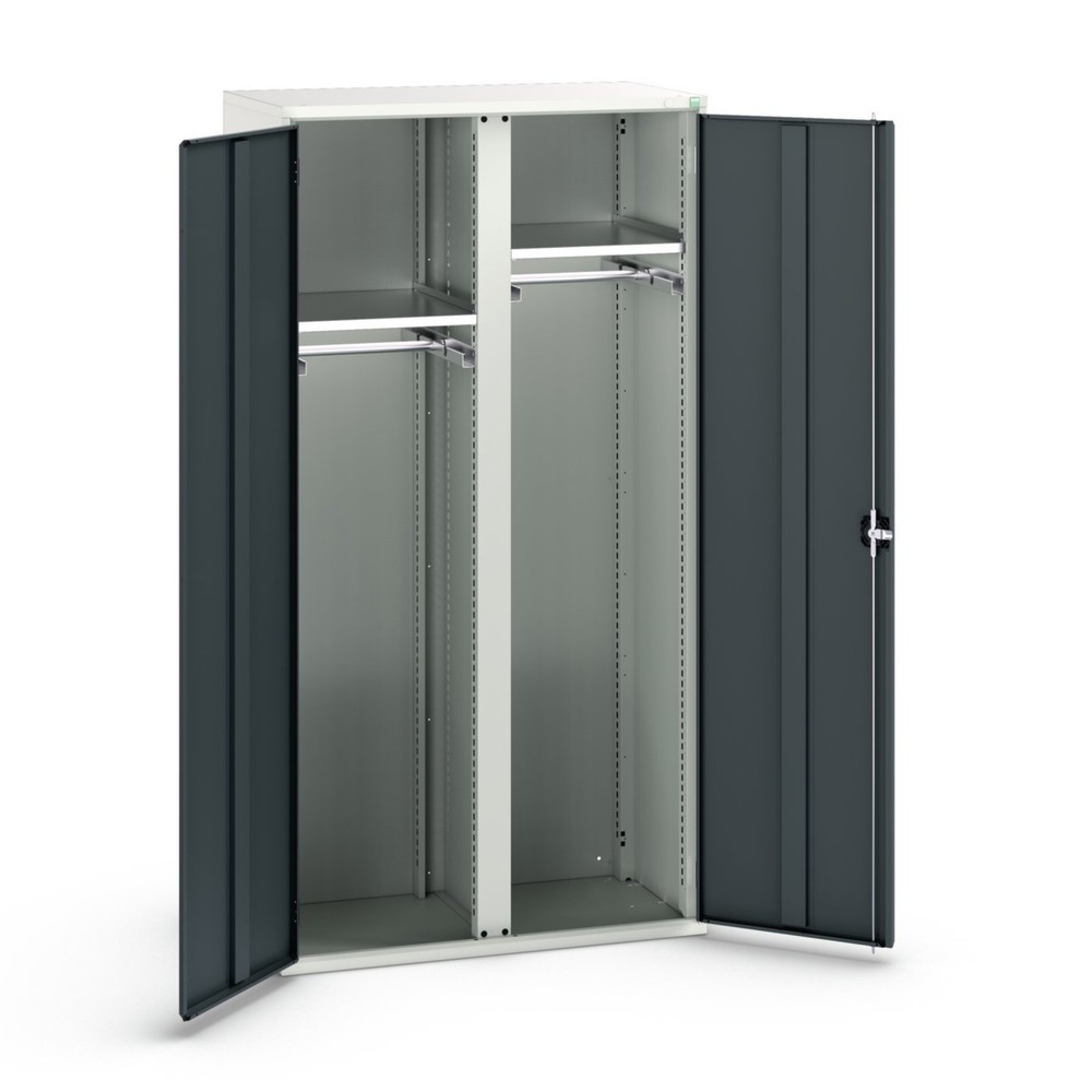 bott Armoire à portes battantes avec tiroirs verso, avec 2 tablettes et 2 tringles à vêtements, lxPxH : 1 050 x 550 x 2 000 mm