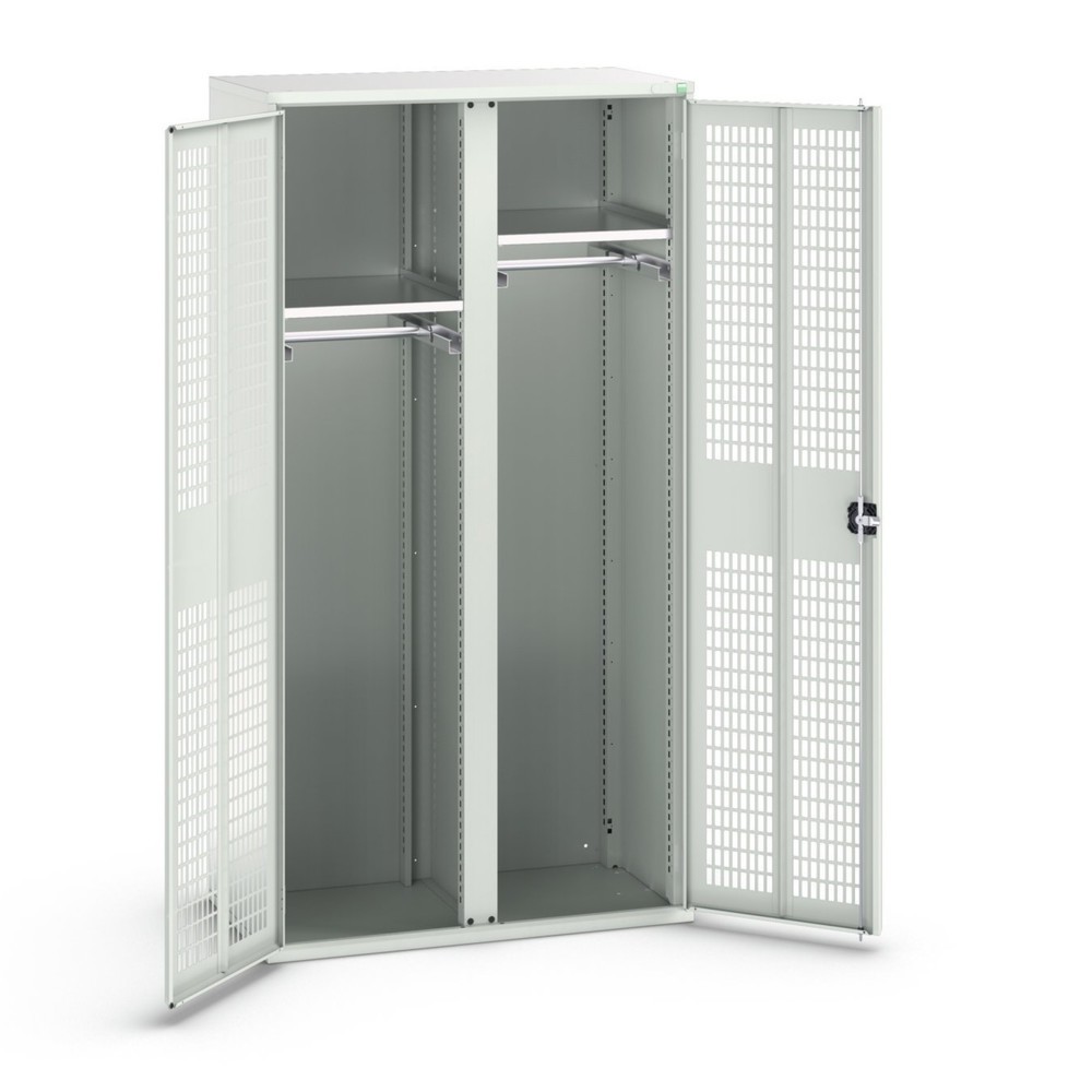 bott verso Armoire-penderie avec ventilation, avec 2 tablettes et paroi de séparation, lxPxH : 1 050 x 550 x 2 000 mm