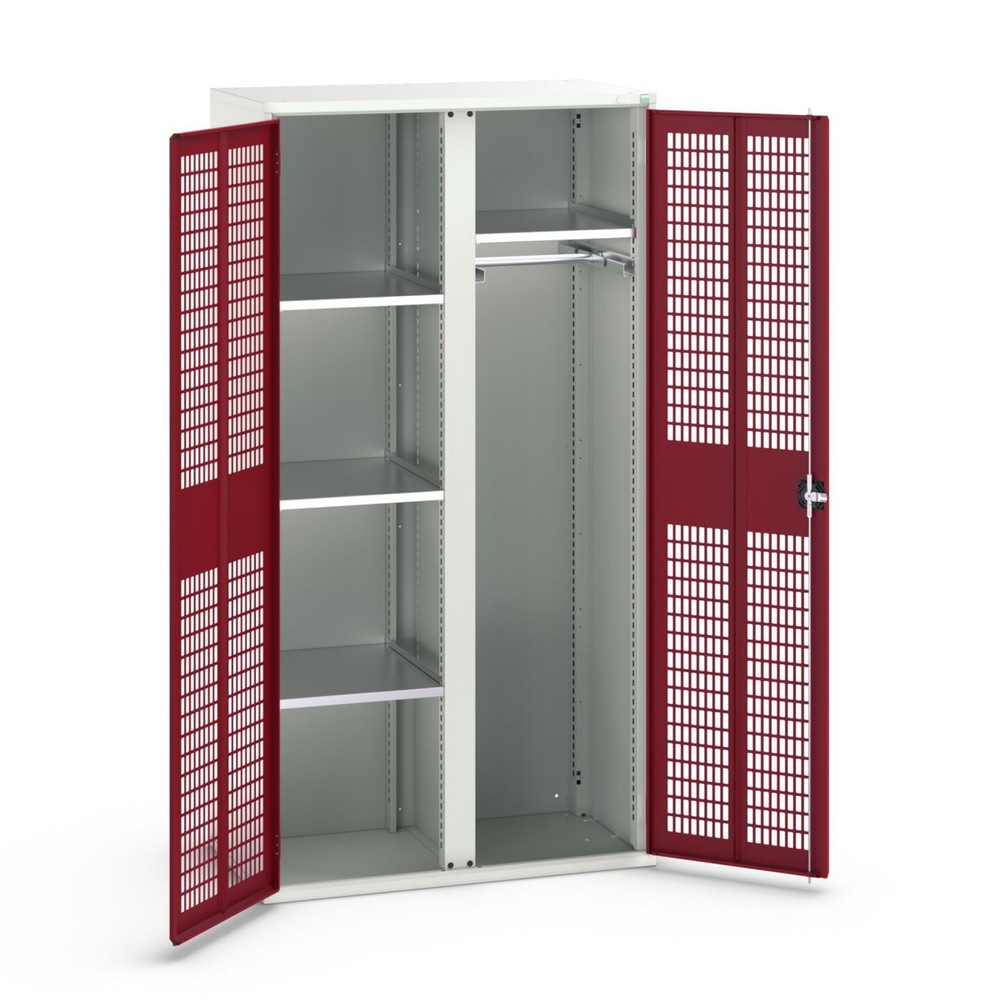 bott verso Armoire-penderie avec ventilation, avec 4 tablettes et paroi de séparation, lxPxH : 1 050 x 550 x 2 000 mm