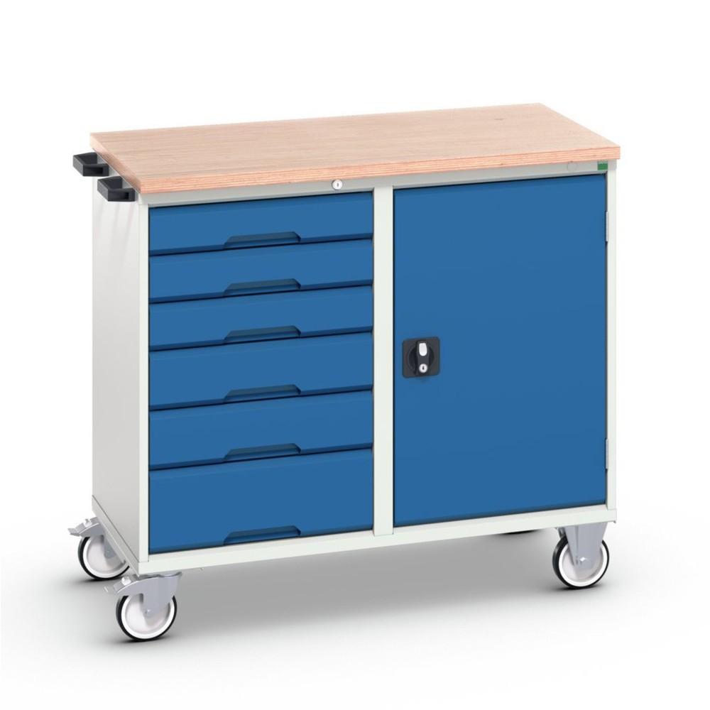 bott Chariot de montage verso, avec 6 tiroirs, porte et top en multiplex, lxPxH : 1 050 x 600 x 980 mm