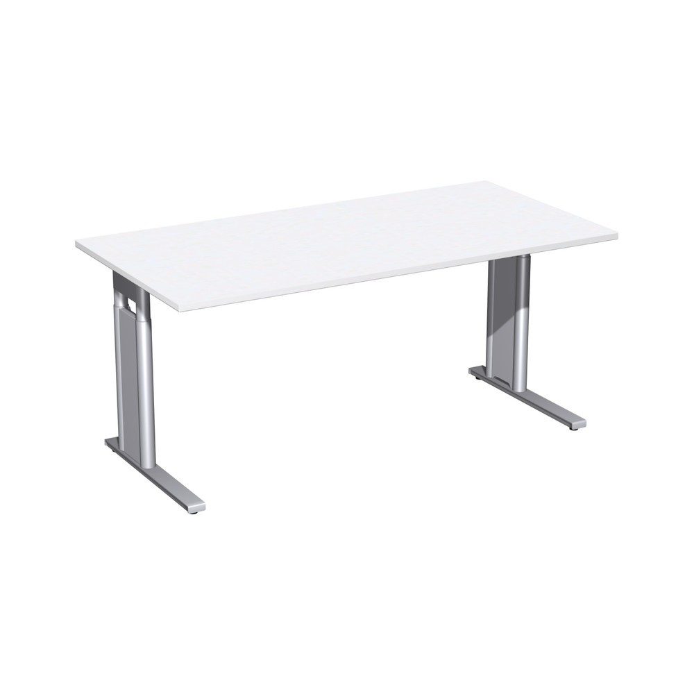 Bureau Profi, bâti à pied en C, réglable en hauteur, l x P 1 600 x 800 mm, blanc