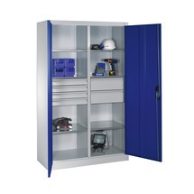 Armoire haute pour outils 4x86 + 2x174 mm, 6 plateaux, largeur 1 200 mm