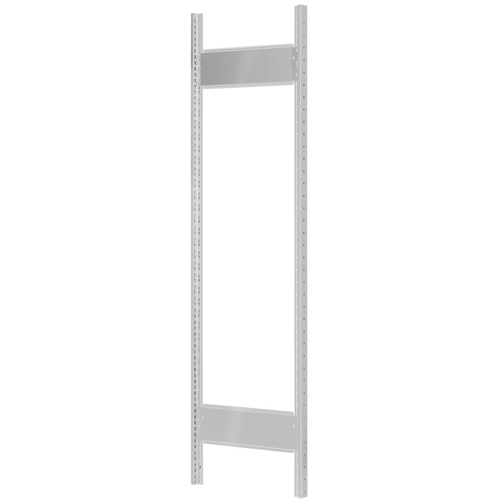 Cadre profilé en T MULTIplus pour rayonnage à tablettes SCHULTE, gris clair, prémonté, 2 traverses de profondeur, HxP 2 000 x 400 mm