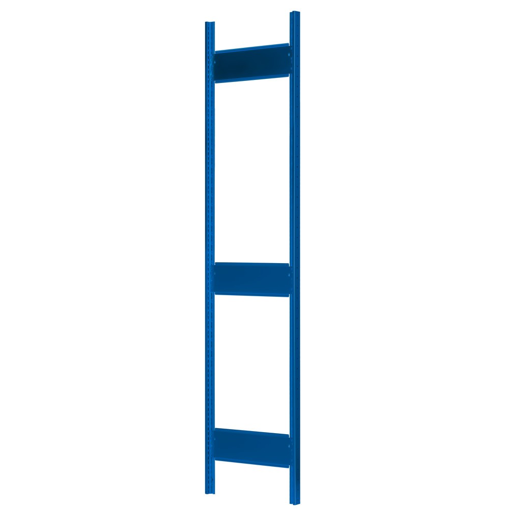 Cadre profilé en T MULTIplus pour rayonnage à tablettes SCHULTE, bleu gentiane, prémonté, 3 traverses de profondeur, HxP 2 500 x 400 mm