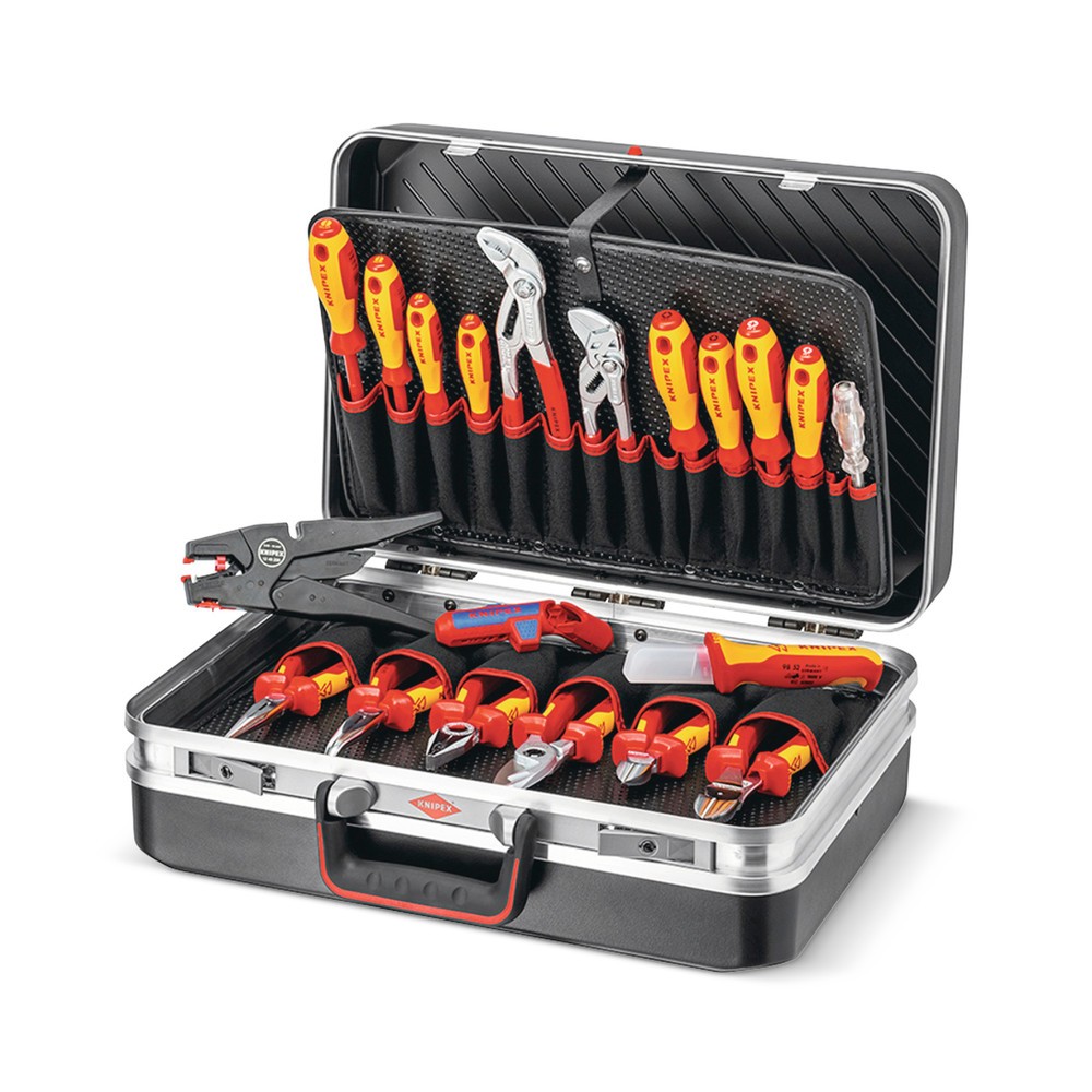 Caisse à outils électrique KNIPEX, équipée, 20 pièces